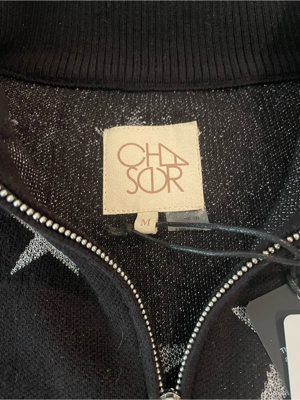 Chaser Black Star-Print Quarter-Zip Sweater - Picture 3 of 6